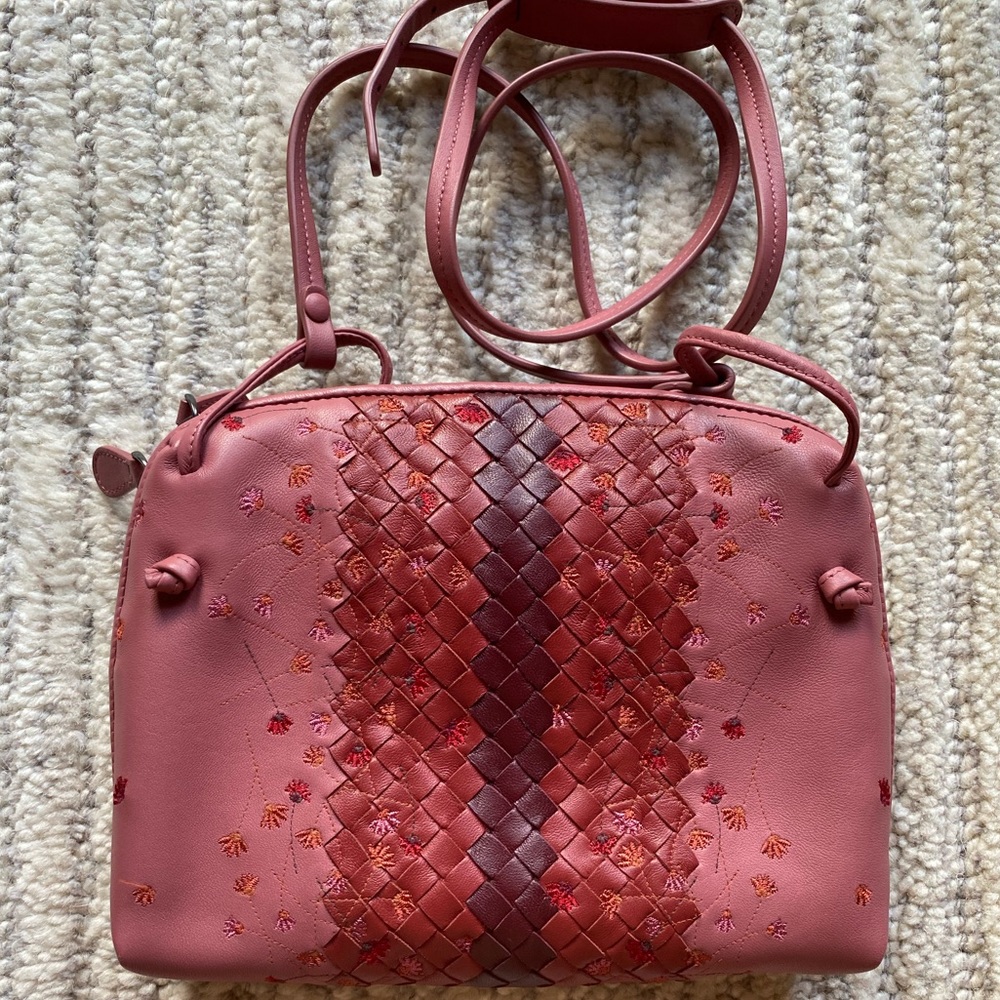LIKE NEW Bottega Veneta Nodini Limited Edit Dusty Pink Intrecciato Crossbody B… - Picture 7 of 8